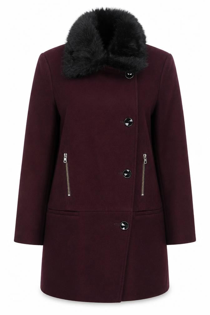 Womens UK Size 14 F&F Purple Overcoat