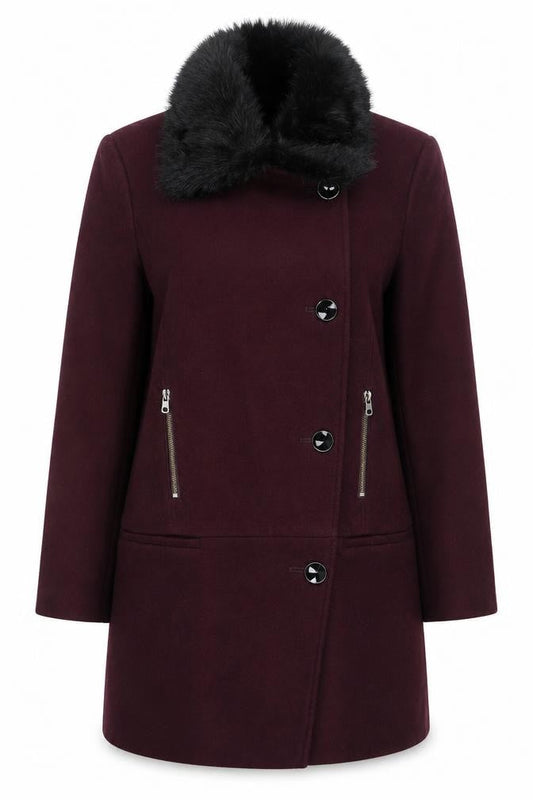 Womens UK Size 14 F&F Purple Overcoat