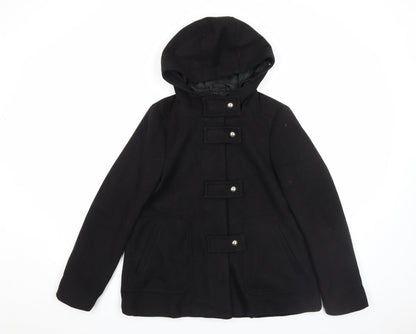 Womens UK Size XS Zara Black Duffle Coat