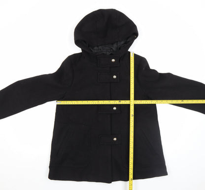 Womens UK Size XS Zara Black Duffle Coat