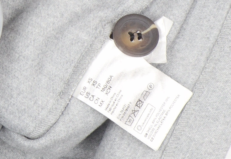 Womens UK Size XS H&M Grey Overcoat