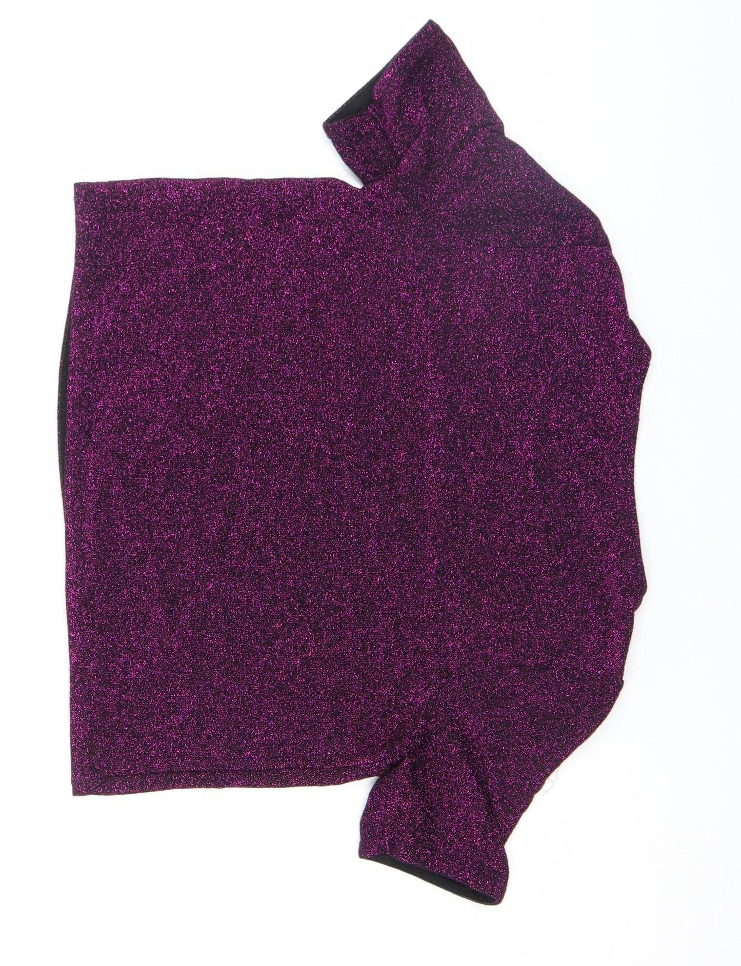 Womens UK Size 8 River Island Purple Cropped T-Shirt