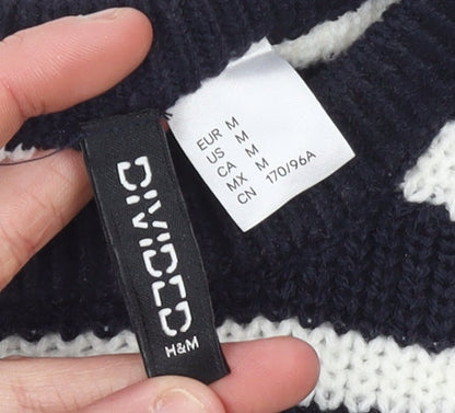 H&M Divided Women’s Black White Striped Knit Sleeveless Vest Size 12