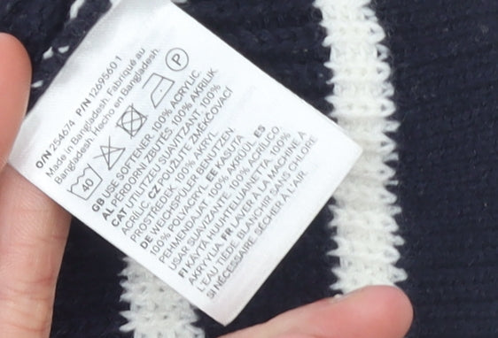 H&M Divided Women’s Black White Striped Knit Sleeveless Vest Size 12