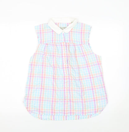 Jack Wills Women’s Multicoloured Checked Sleeveless Collared Blouse UK14