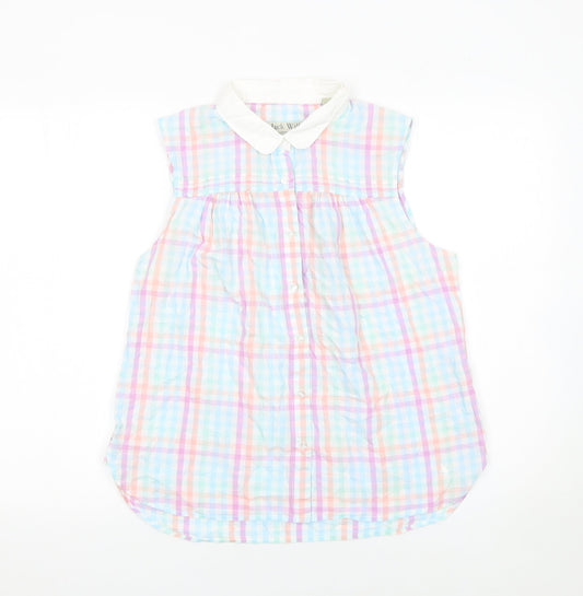 Jack Wills Women’s Multicoloured Checked Sleeveless Collared Blouse UK14