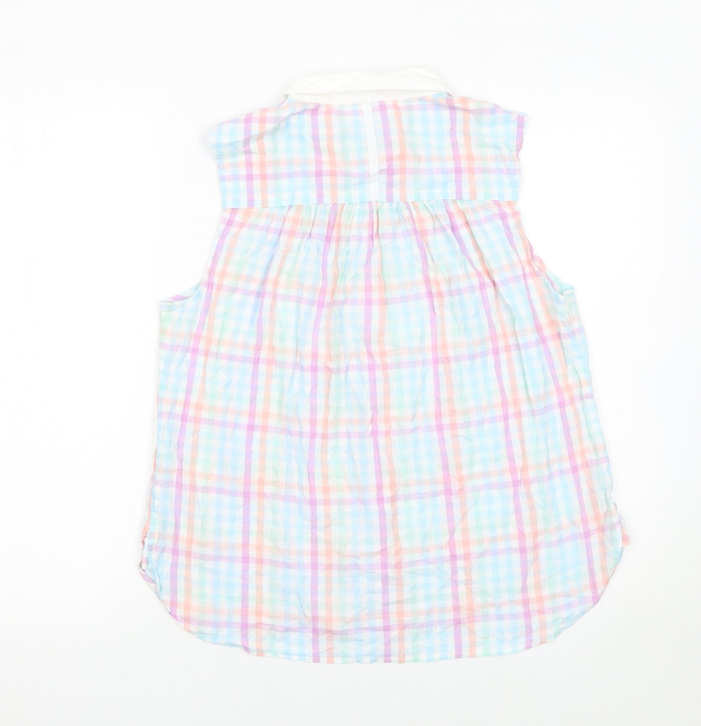 Jack Wills Women’s Multicoloured Checked Sleeveless Collared Blouse UK14