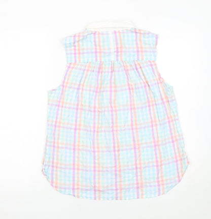 Jack Wills Women’s Multicoloured Checked Sleeveless Collared Blouse UK14