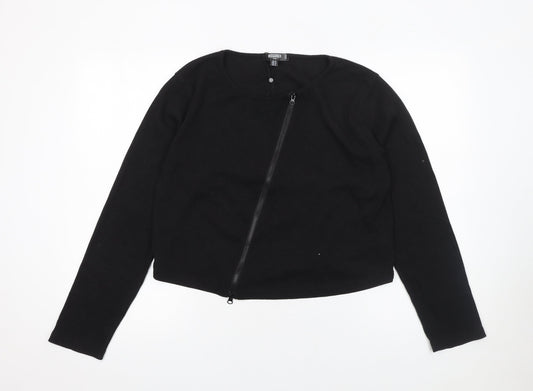Missguided Women’s Black Cropped Zip Jersey Blouse UK 20 Plus