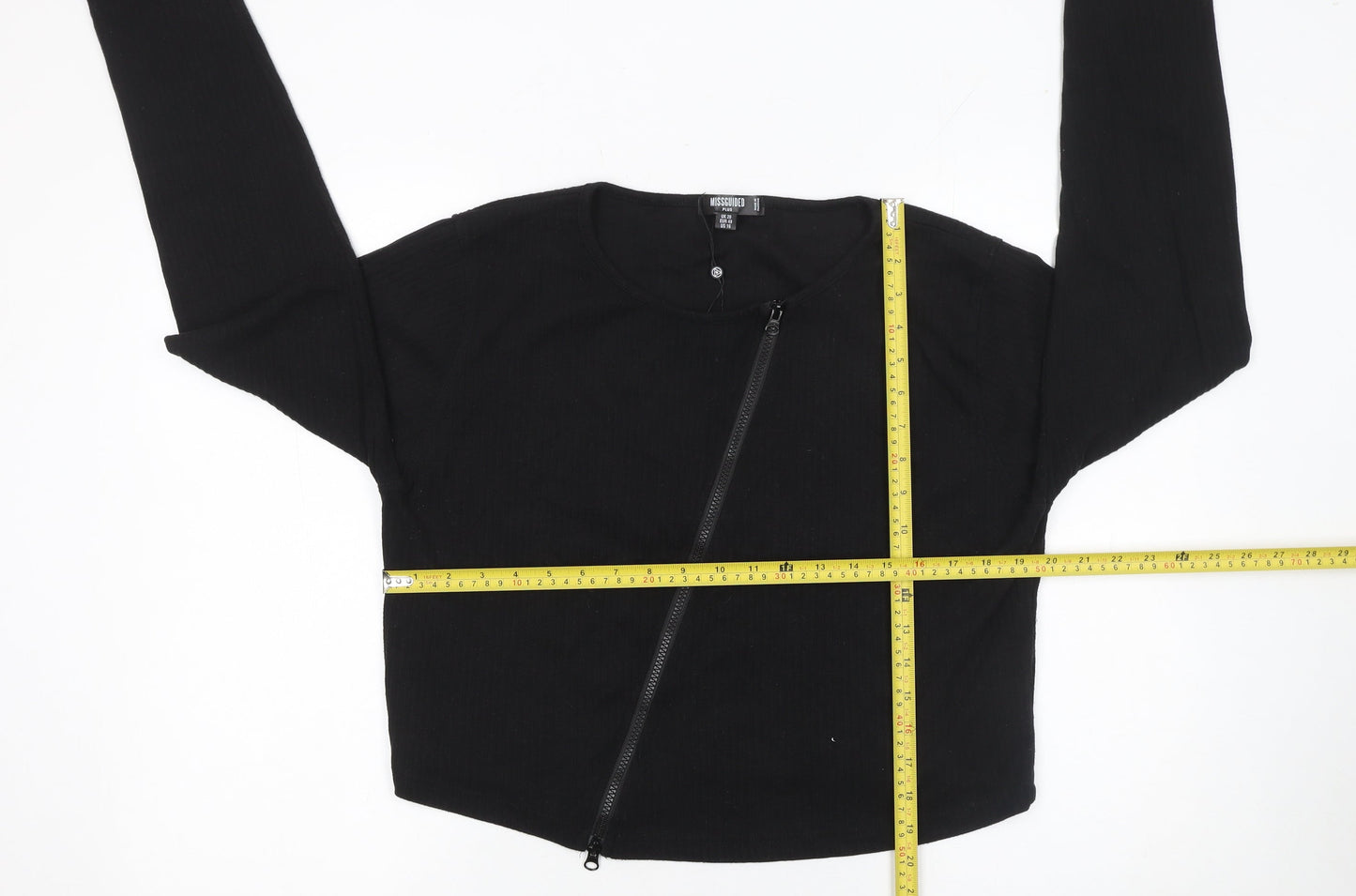 Womens UK Size 20 Missguided Black Cropped Blouse