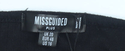 Womens UK Size 20 Missguided Black Cropped Blouse