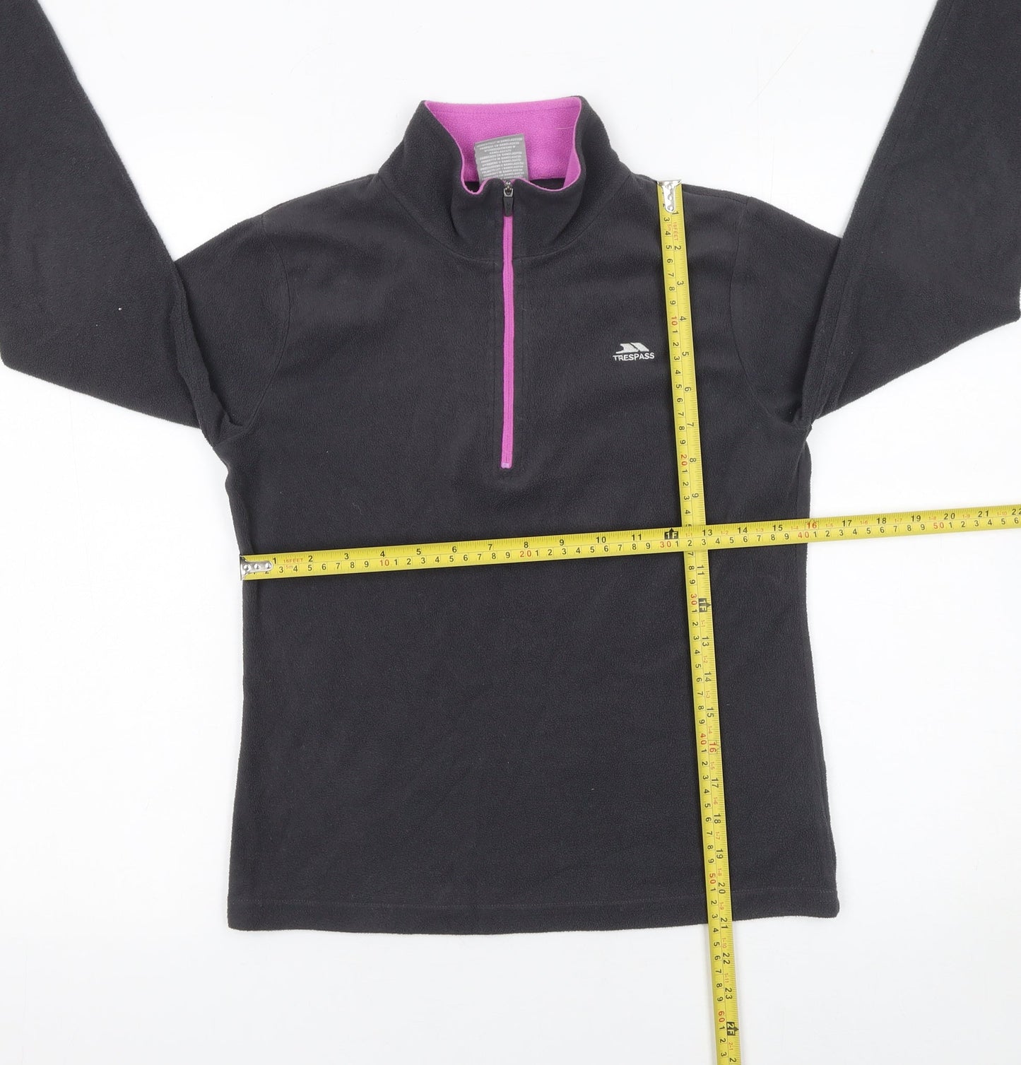 Trespass Girls Black Fleece 1/4 Zip Pullover Sweatshirt 11-12 Years