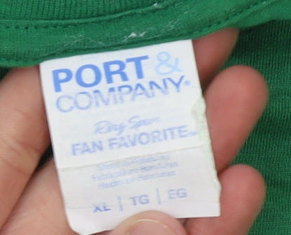 Mens UK Size XL Port & Company Green  T-Shirt