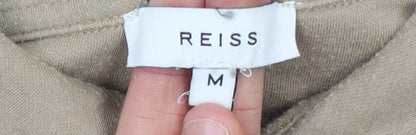 Womens UK Size M Reiss Beige Basic Button-Up