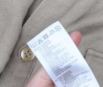 Womens UK Size M Reiss Beige Basic Button-Up