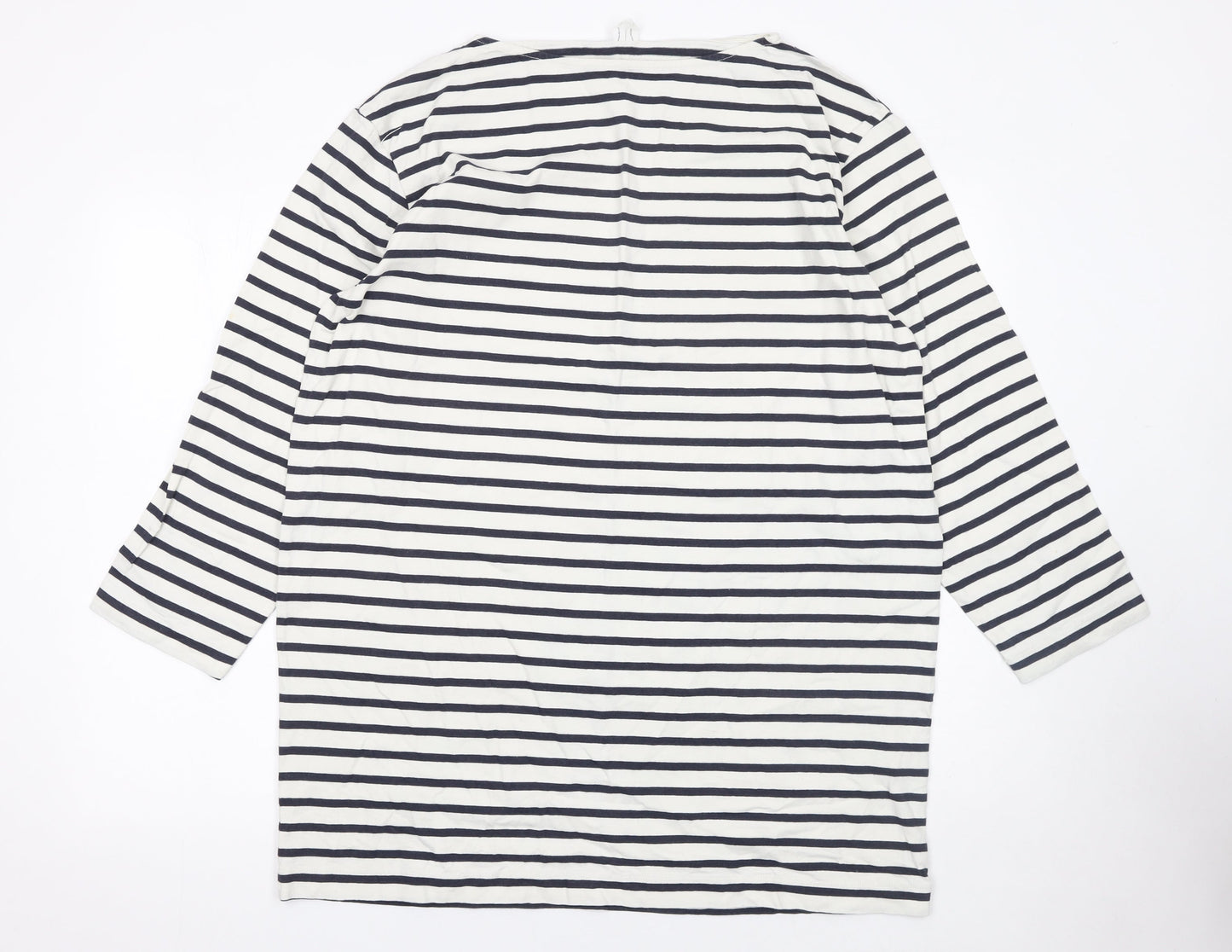 ARKET Women White Striped Cotton T-Shirt Dress Size S