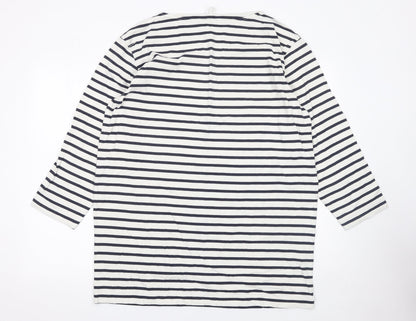 ARKET Women White Striped Cotton T-Shirt Dress Size S