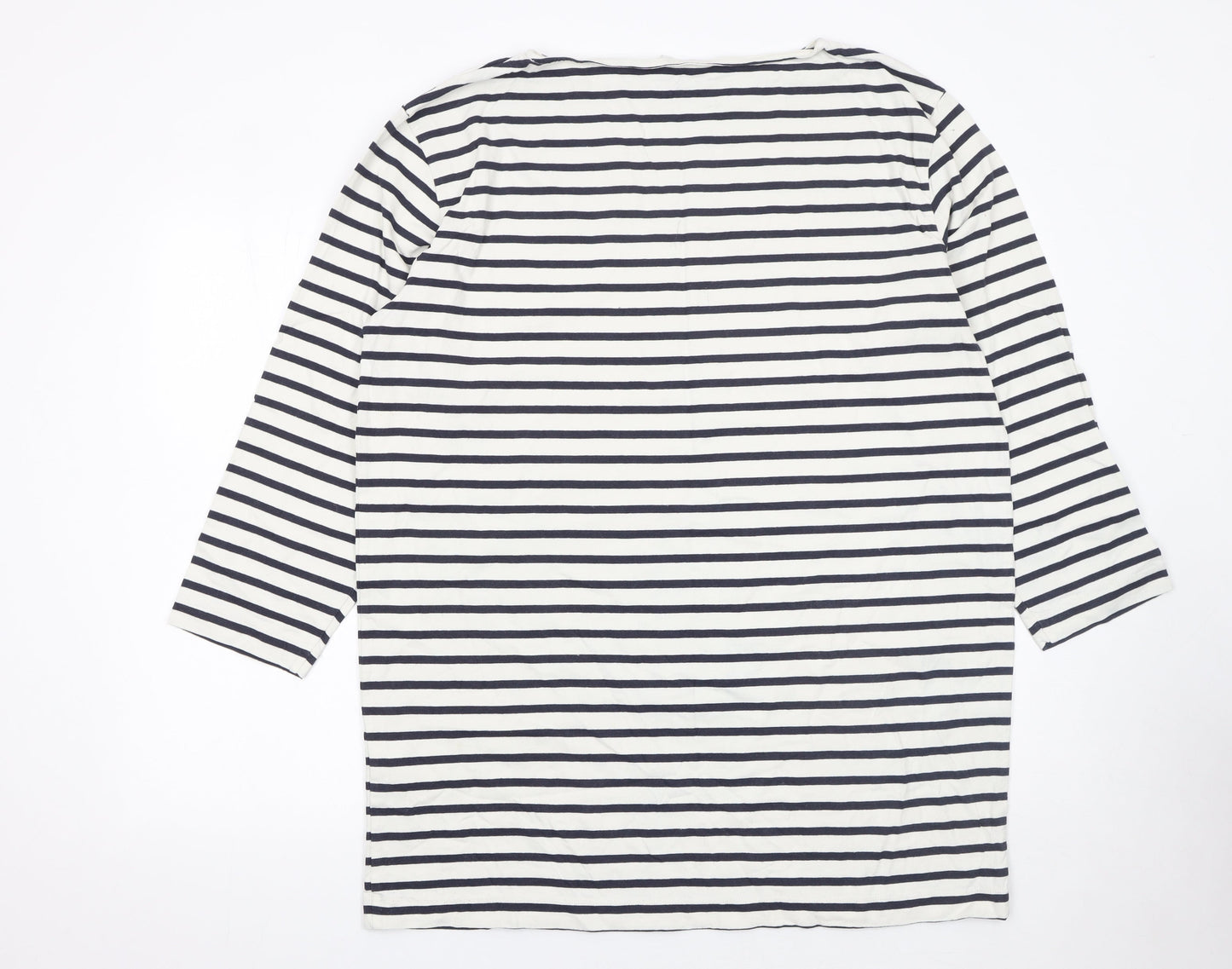 ARKET Women White Striped Cotton T-Shirt Dress Size S