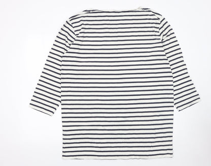 ARKET Women White Striped Cotton T-Shirt Dress Size S