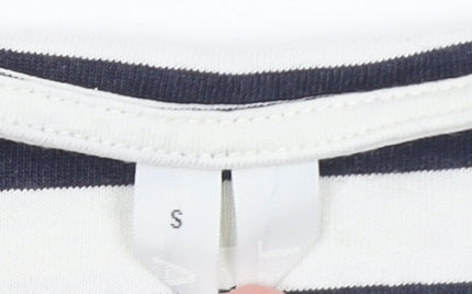 ARKET Women White Striped Cotton T-Shirt Dress Size S