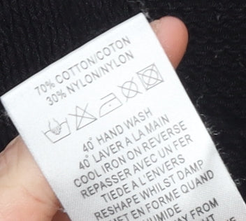 Eastex Women's Black Cotton Knit 3/4 Sleeve Pullover Jumper Size 20