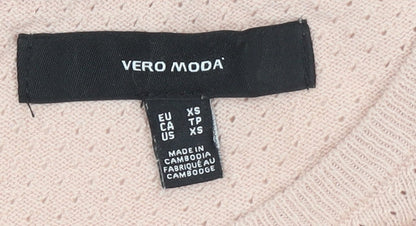 Womens UK Size XS VERO MODA Pink Pullover Jumper