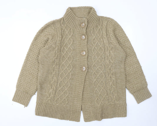 Debenhams Women's Beige Cable Knit Long Sleeve Cardigan Size 20
