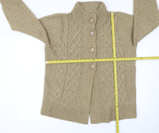Debenhams Women's Beige Cable Knit Long Sleeve Cardigan Size 20