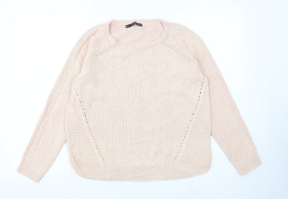 Betty Jackson Black Women's Beige Cotton Knit Jumper Size 12