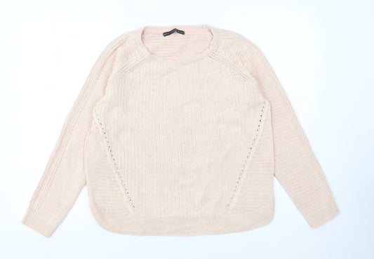 Betty Jackson Black Women's Beige Cotton Knit Jumper Size 12