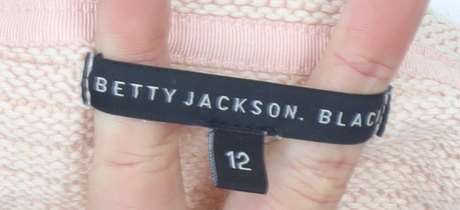 Betty Jackson Black Women's Beige Cotton Knit Jumper Size 12