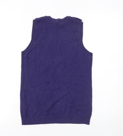 Miss Selfridge Women's Purple Knit Tank Top Size 10 Cotton Blend