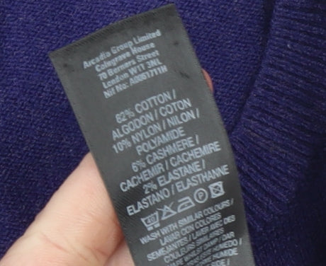 Miss Selfridge Women's Purple Knit Tank Top Size 10 Cotton Blend