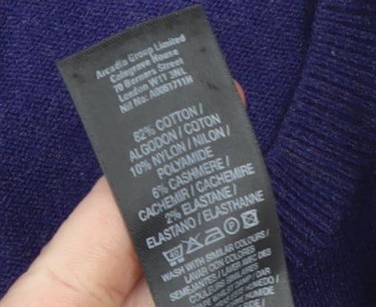 Miss Selfridge Women's Purple Knit Tank Top Size 10 Cotton Blend
