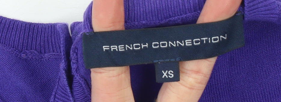 Womens UK Size XS French Connection Purple Cardigan Jumper