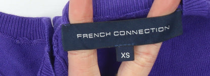 Womens UK Size XS French Connection Purple Cardigan Jumper