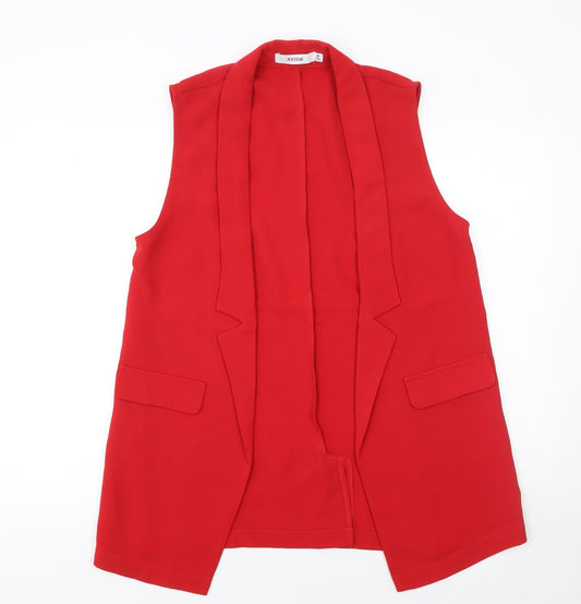 Womens UK Size M JustFab Regular Red Suit Waistcoat