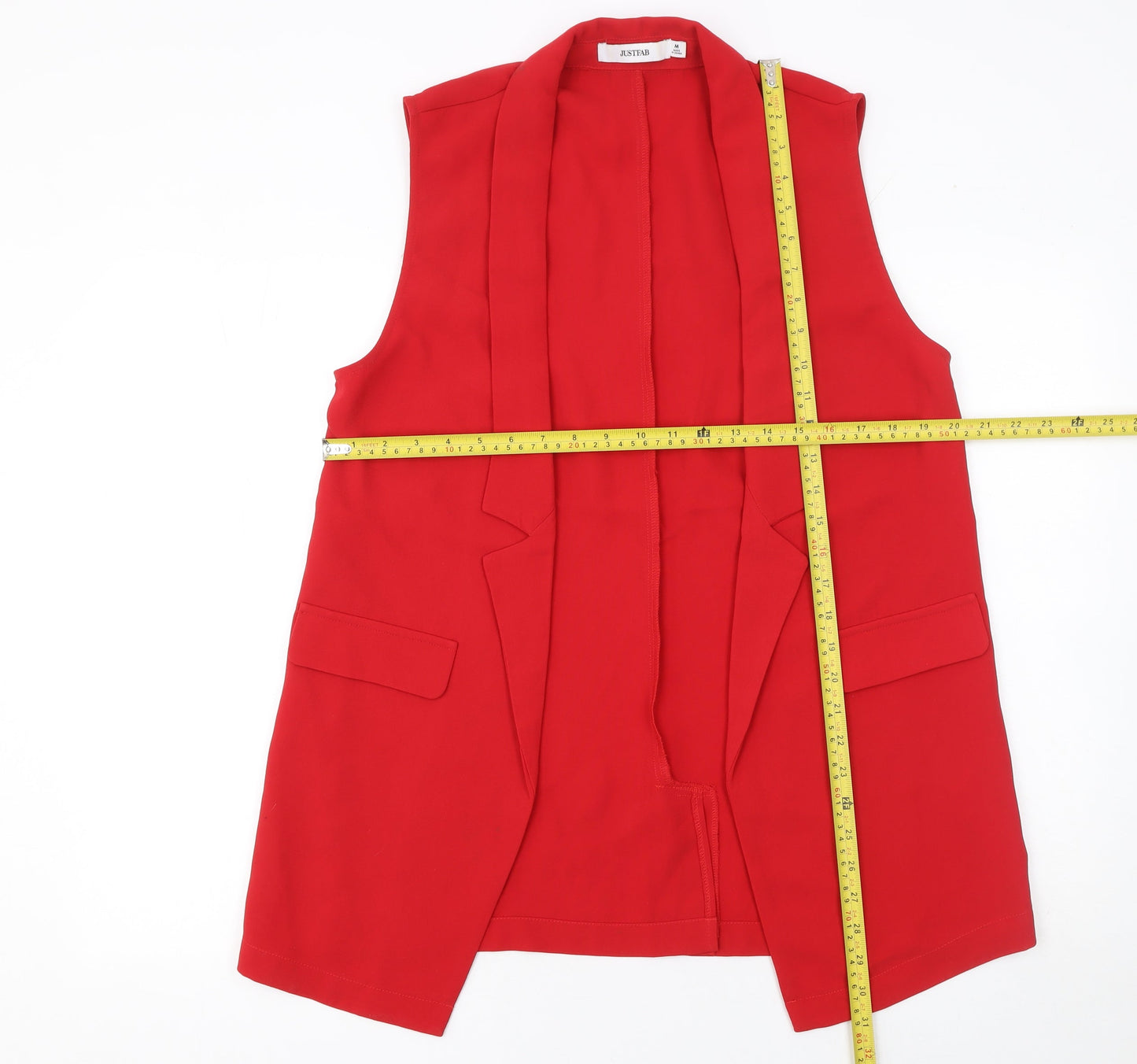 Womens UK Size M JustFab Regular Red Suit Waistcoat