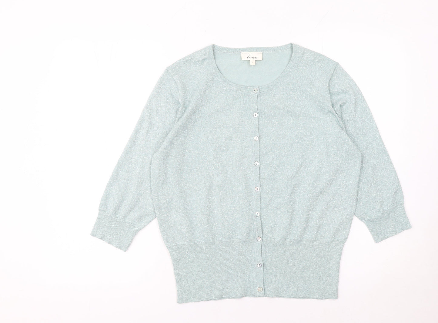 Womens UK Size L Linea Green Cardigan Jumper