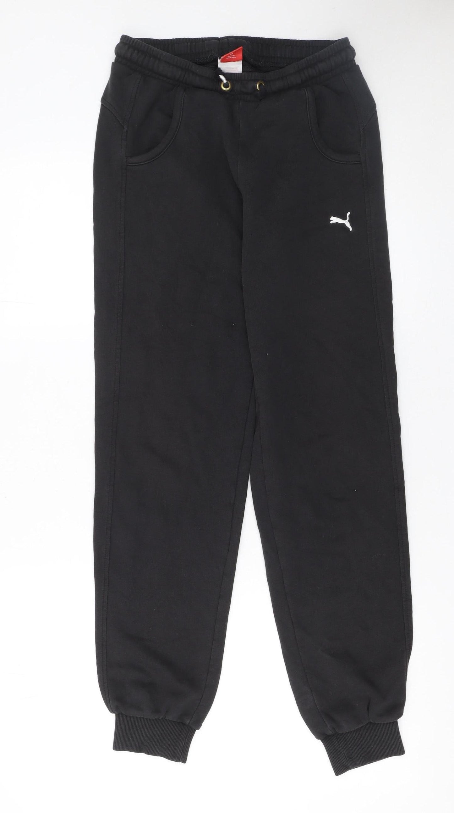 Boys UK Size 14 Years PUMA Regular Fit Jogger Black Trousers