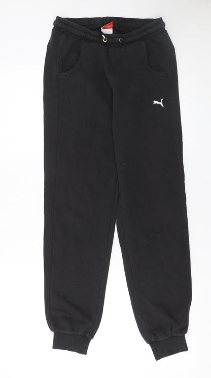 Boys UK Size 14 Years PUMA Regular Fit Jogger Black Trousers