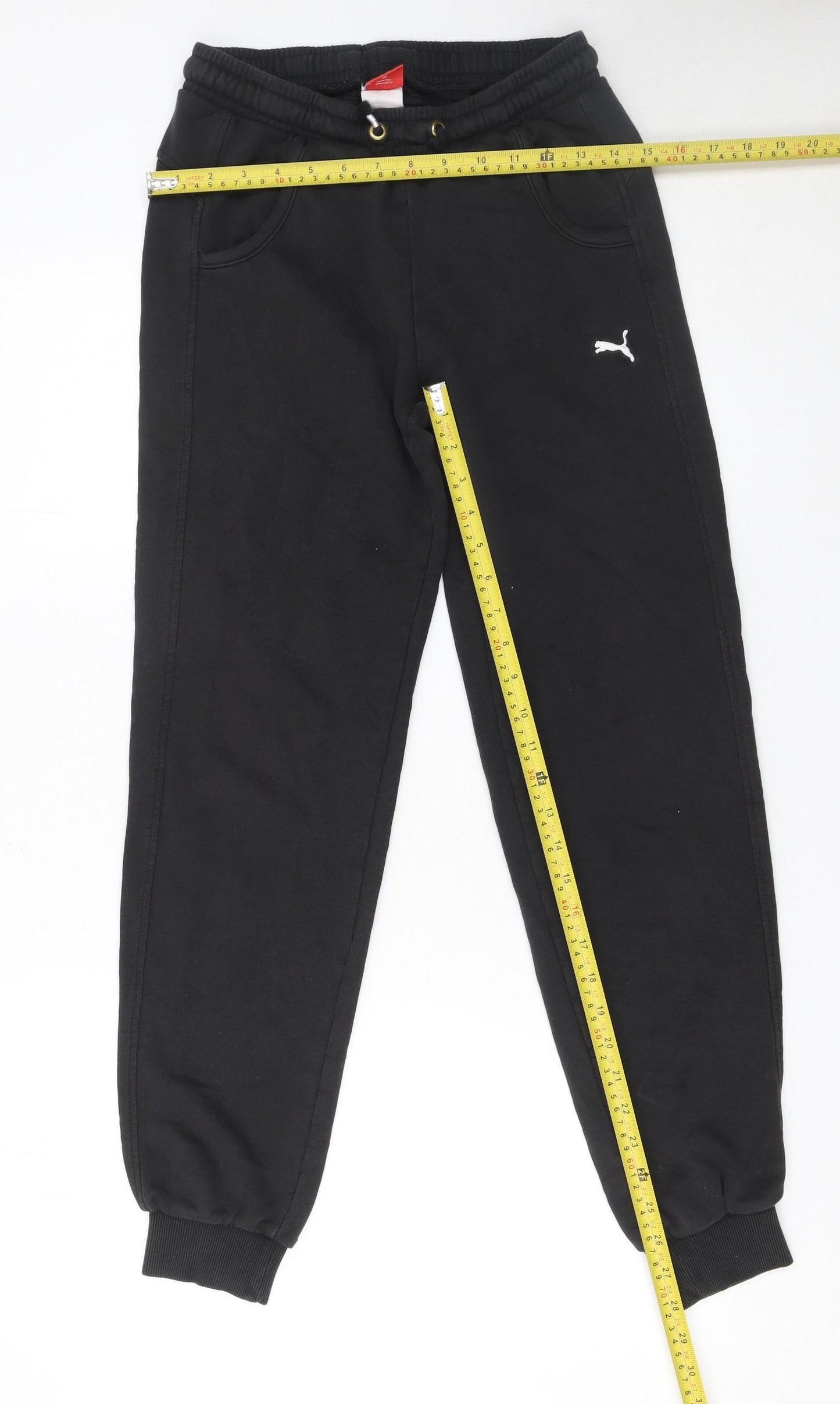 Boys UK Size 14 Years PUMA Regular Fit Jogger Black Trousers