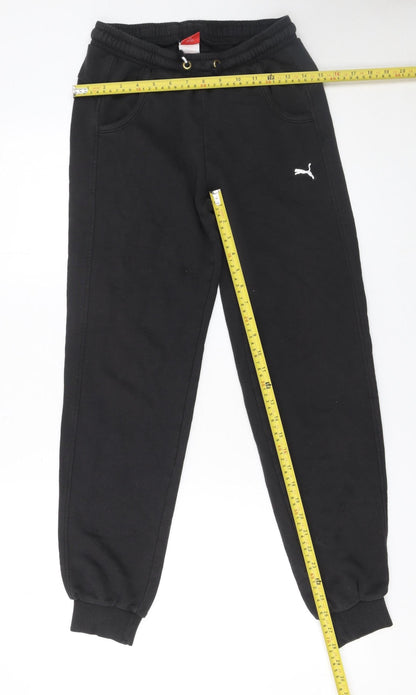 Boys UK Size 14 Years PUMA Regular Fit Jogger Black Trousers