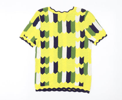 Womens UK Size S Zara Multicoloured Basic T-Shirt