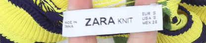 Womens UK Size S Zara Multicoloured Basic T-Shirt