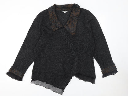 Womens UK Size XL Nina Murati Black Wrap Jumper