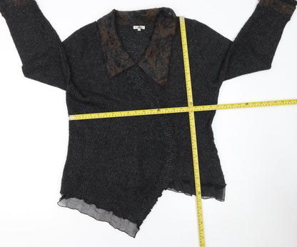 Womens UK Size XL Nina Murati Black Wrap Jumper