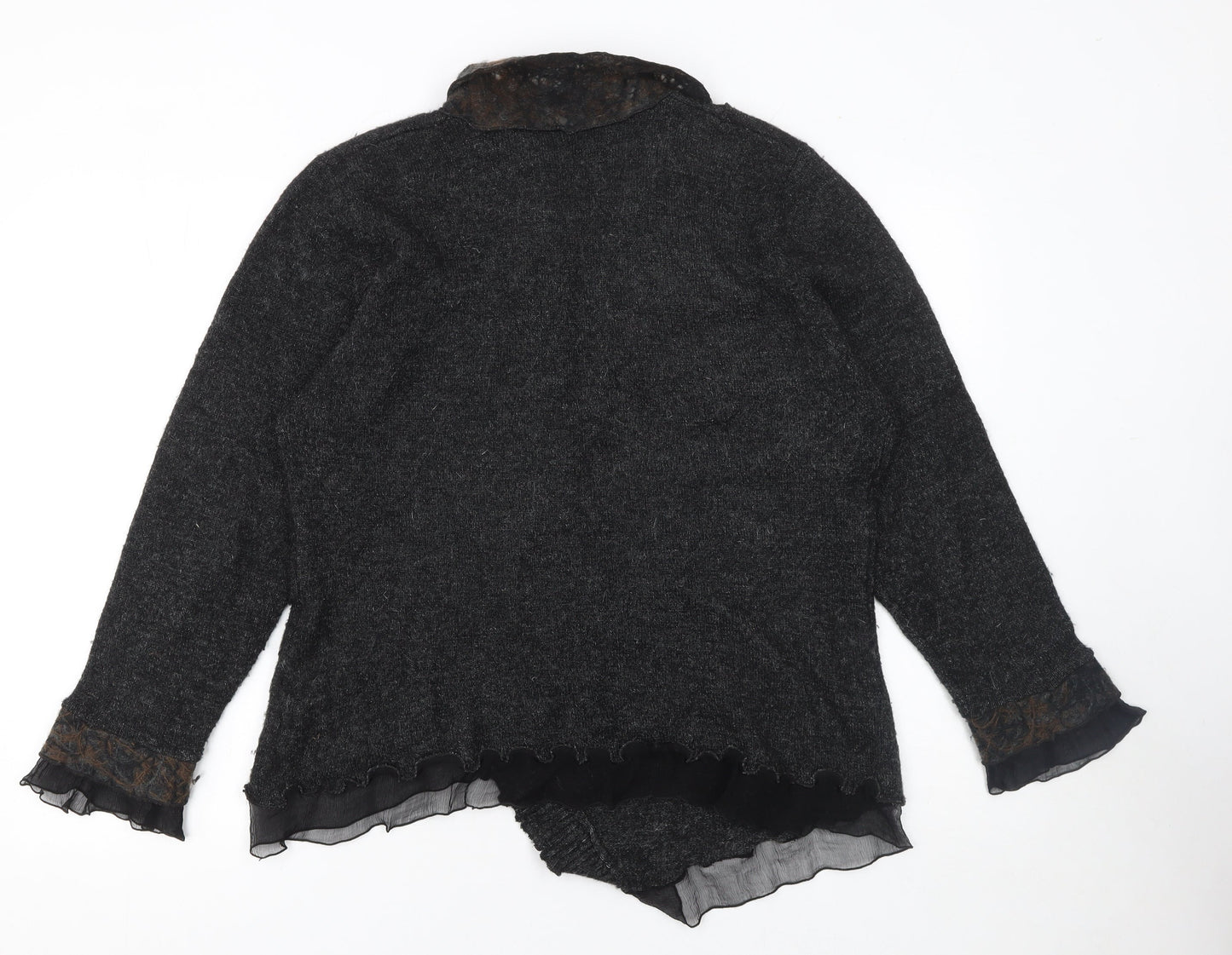 Womens UK Size XL Nina Murati Black Wrap Jumper