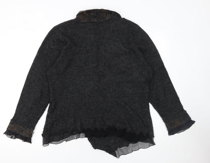 Womens UK Size XL Nina Murati Black Wrap Jumper