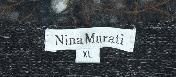 Womens UK Size XL Nina Murati Black Wrap Jumper
